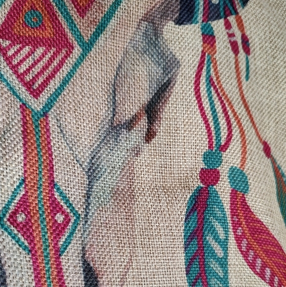 Montana West Burlap Tan Tote Bag with Tribal Design - Picture 5 of 16